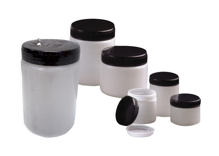Bote de plástico (polietileno) para médicos o laboratorios de 250 ml